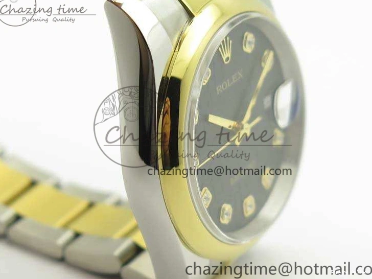 0404 Reliable Datejust 116234 36mm DJF 1:1 Best Edition Black Com Diam Dial On SS YG Oyster Bracelet SA3135 V 3487